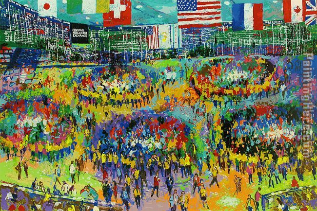 The Chicago Mercantile Exchange painting - Leroy Neiman The Chicago Mercantile Exchange art painting